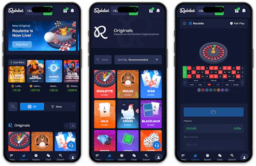 Rainbet Casino screenshots
