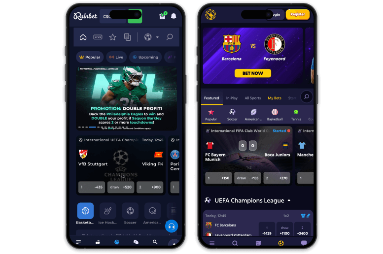 Rainbet vs. Roobet sportsbook comparison