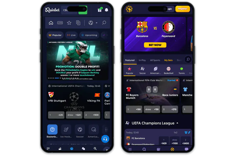 Rainbet vs. Roobet sportsbook comparison