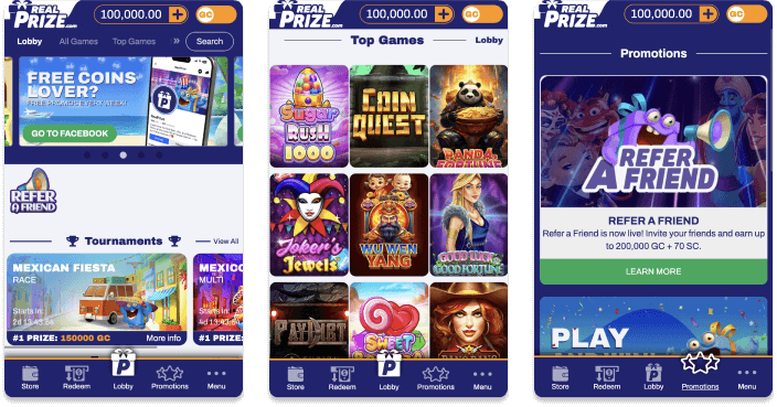 RealPrize Casino screenshots
