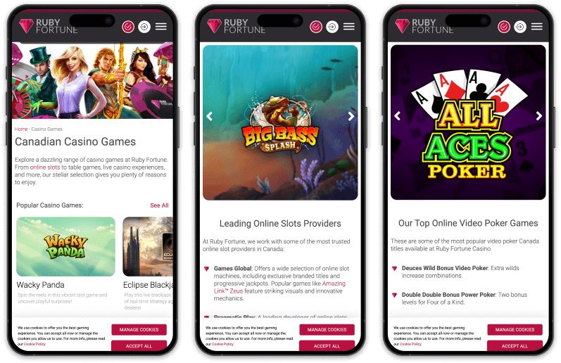 Ruby Fortune Casino Alberta screenshots