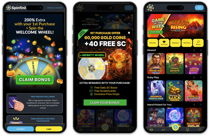 Spinfinite Casino screenshots