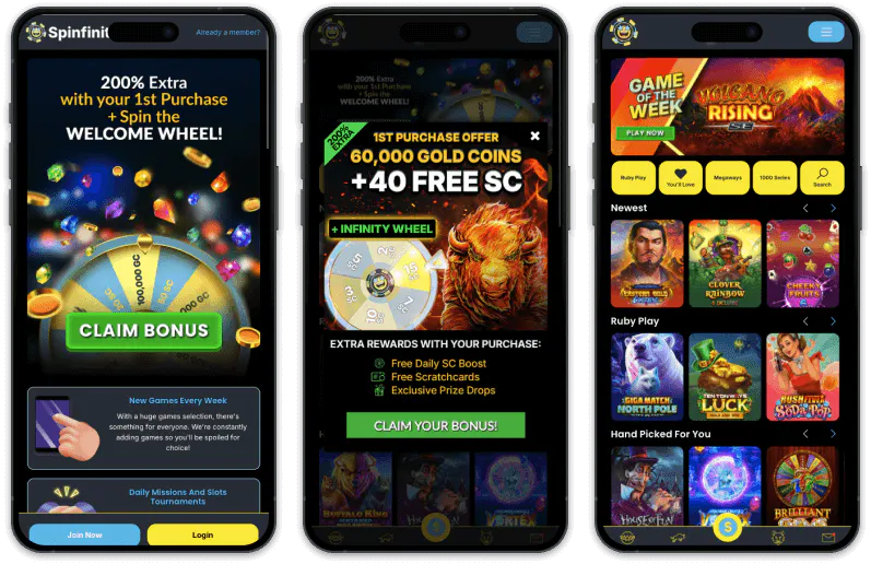 Spinfinite Casino screenshots