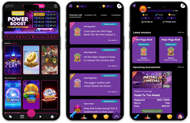 Spinsly Casino screenshots
