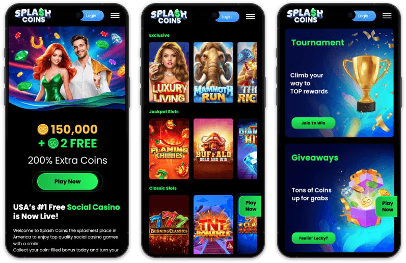 SplashCoins Casino screenshots
