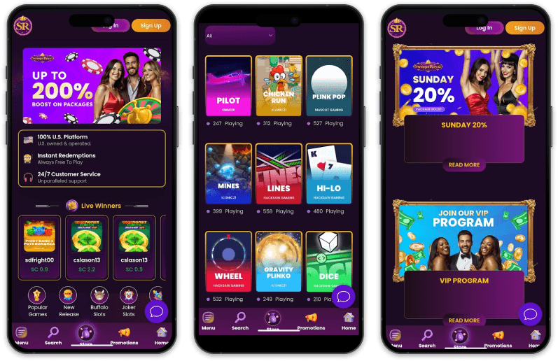 Sweeps Royal Casino screenshots