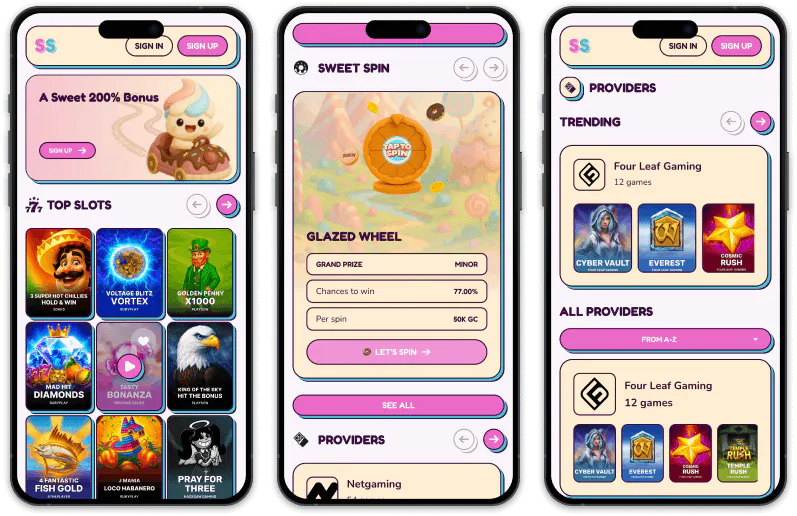 Sweet Sweeps Casino screenshots