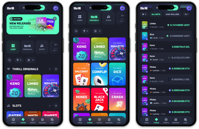 Thrill Casino screenshots
