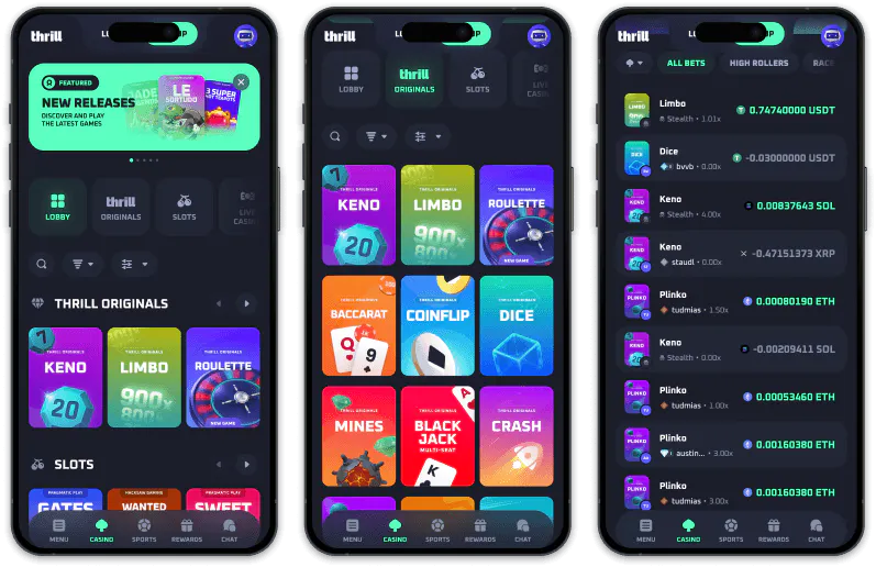 Thrill Casino screenshots