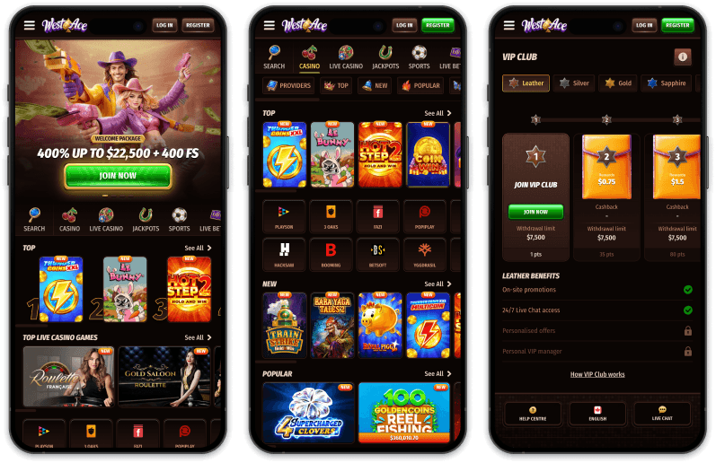 WestAce Casino Canada screenshots