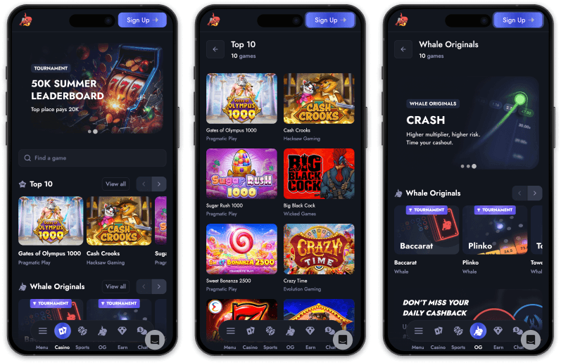 Whale Casino screenshots