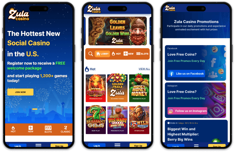 Zula Casino screenshots