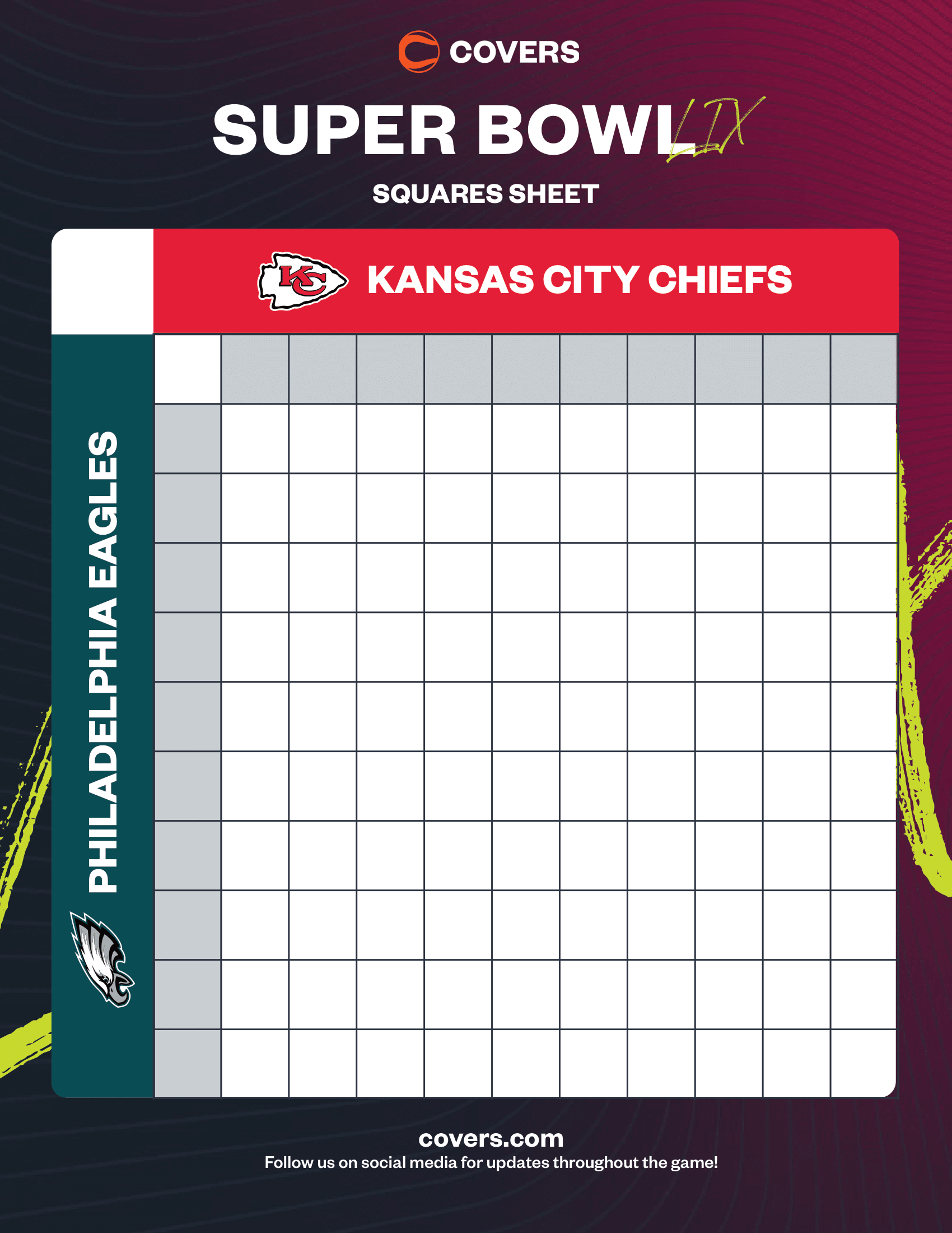 SUPER BOWL SQUARES PRINTABLE TEMPLATE