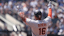  San Francisco Giants designated hitter Rafael Devers (16) reacts after hitting an RBI singe during the fourth inning against the New York Mets.