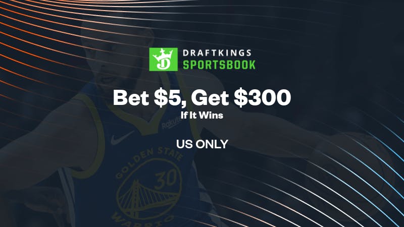 No DraftKings promo code needed for Warriors vs Lakers! Bet $5, get $300 bonus bets if you win plus 3 months NBA League Pass on Tuesday.