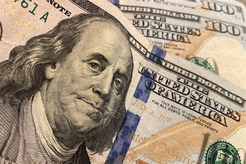American $100 bill featuring Benjamin Franklin