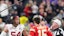 San Francisco 49ers linebacker Fred Warner (54) and Kansas City Chiefs quarterback Patrick Mahomes (15) during the coin toss before overtime of Super Bowl.