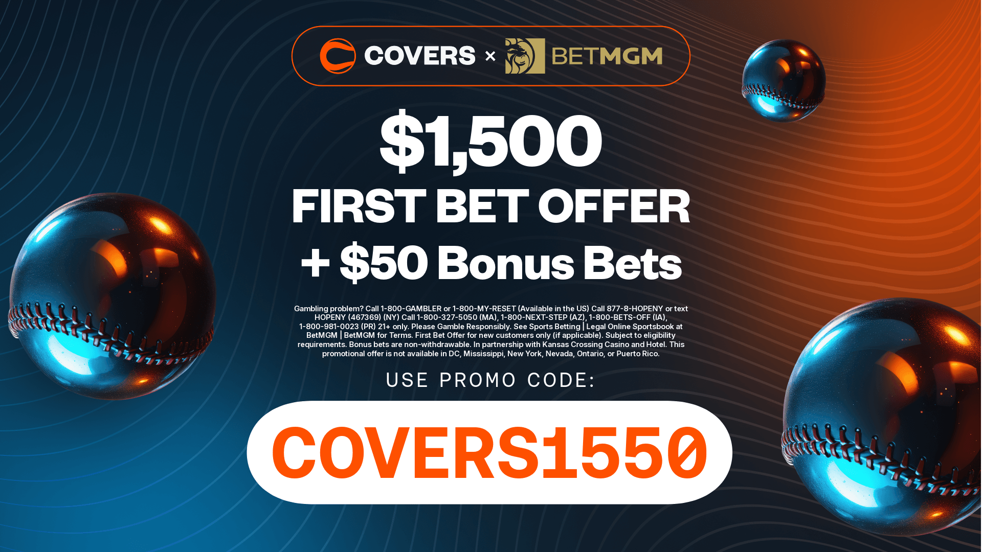 Use BetMGM bonus code COVERS1550 to get up to $1,500 bonus bets back if your first bet loses + $50 Bonus Bets!.