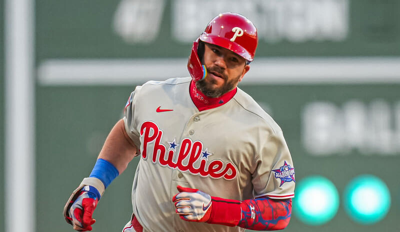 Philadelphia Phillies designated hitter Kyle Schwarber (12).