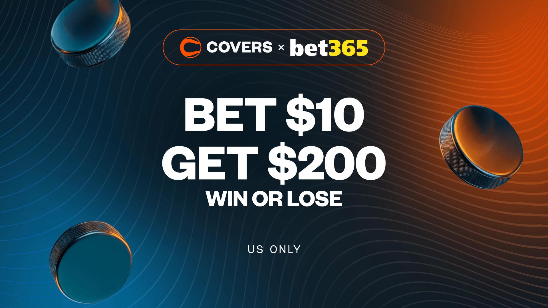 Use bet365 bonus code COVERS to Bet $10, Get $200, Win or Lose, win or lose on your first bet.