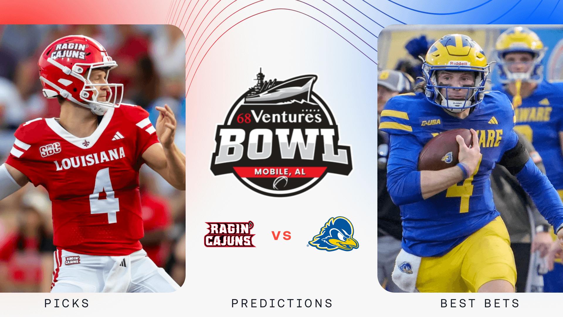 Louisiana vs Delaware Prediction, Picks & Best Bets for Tonight — 68 Ventures Bowl