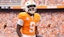 Tennessee running back Star Thomas (9) celebrates after making a touchdown.