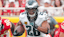 Philadelphia Eagles running back Saquon Barkley (26) carries the ball against the Kansas City Chiefs of the game at GEHA Field at Arrowhead Stadium.