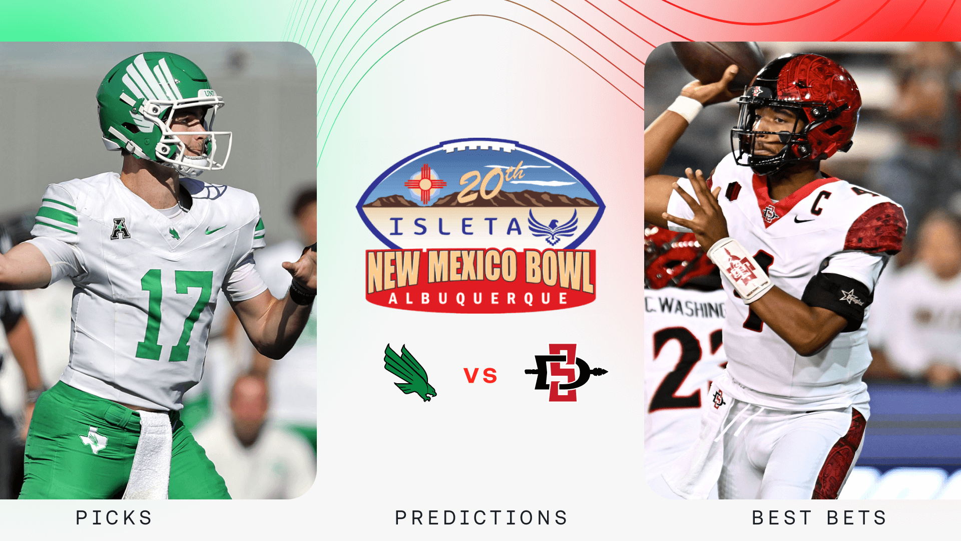 North Texas vs San Diego State Prediction, Picks & Odds for Today — New Mexico Bowl