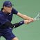 Jannik Sinner (ITA) hits a shot against Lorenzo Musetti (ITA) (not pictured) on day eleven of the 2025 US Open tennis championships at USTA Billie Jean King National Tennis Center.