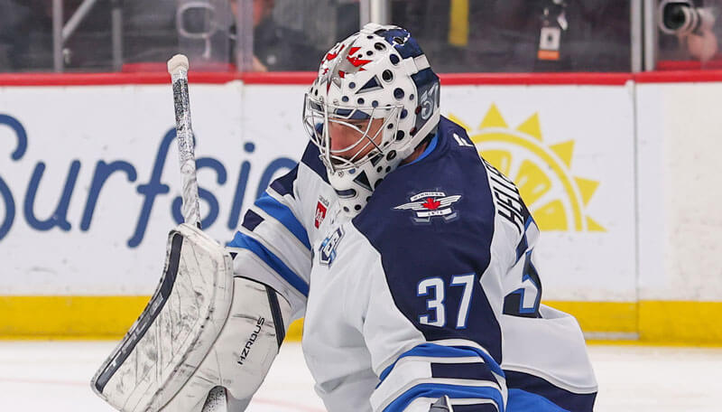 Winnipeg Jets NHL goalie Connor Hellebuyck.