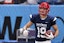 West wide receiver Shawn Poindexter (19) of Arizona reacts after scoring a touchdown during the third quarter against the East at Tropicana Field.