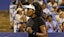 Venus Williams reacts after winning a point against Peyton Stearns at the Mubadala Citi DC Open