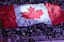 Canadian flag unfurled at a sporting event