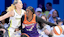 Phoenix Mercury guard Kahleah Copper (2) looks to move the ball past Dallas Wings guard Paige Bueckers (5) during the first half at College Park Center.