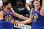 Denver Nuggets All-Stars Jamal Murray and Nikola Jokic in NBA action.