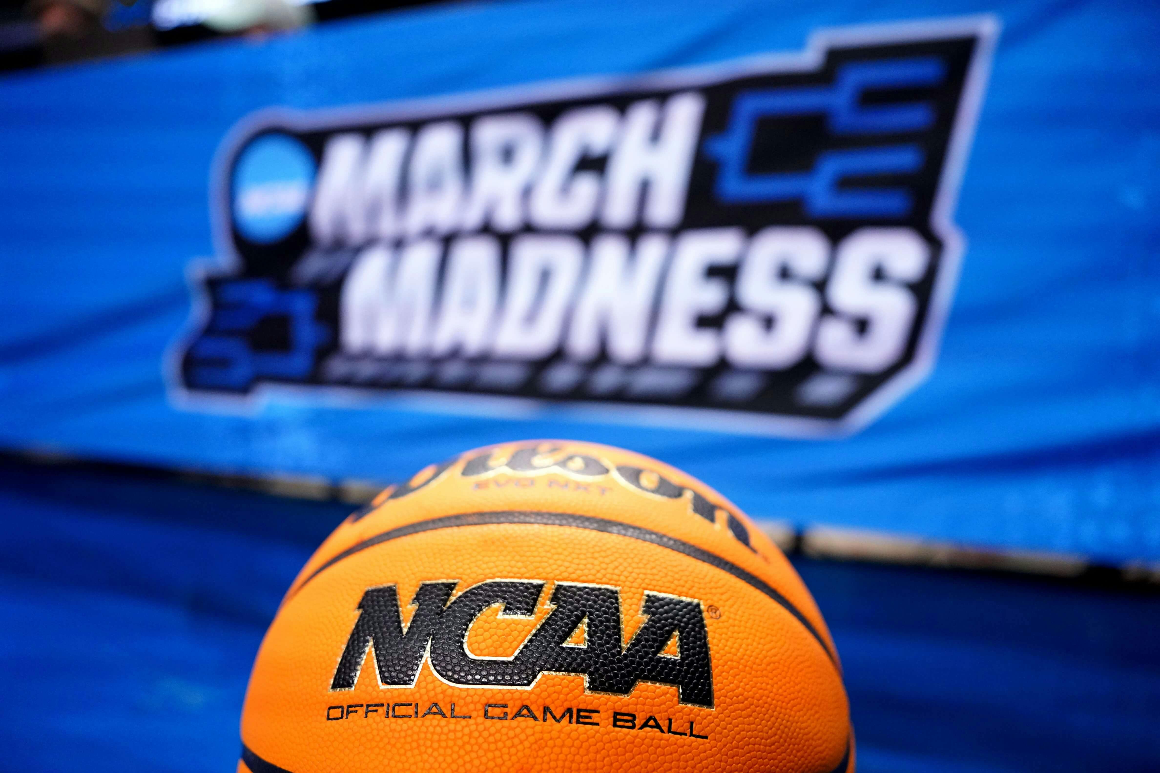 NCAA March Madness during a practice at Greensboro Coliseum.
