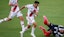 River Plate's Marcos Acuna in action with CF Monterrey's Nelson Deossa.