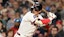 Boston Red Sox left fielder Jarren Duran (16) hits a two-run RBI against the Atlanta Braves.