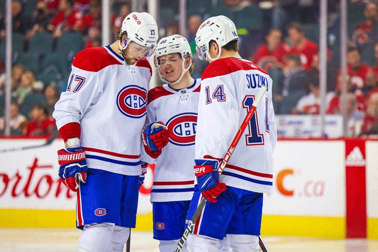 Josh Anderson, Cole Caufield, Nick Suzuki Montreal Canadiens NHL