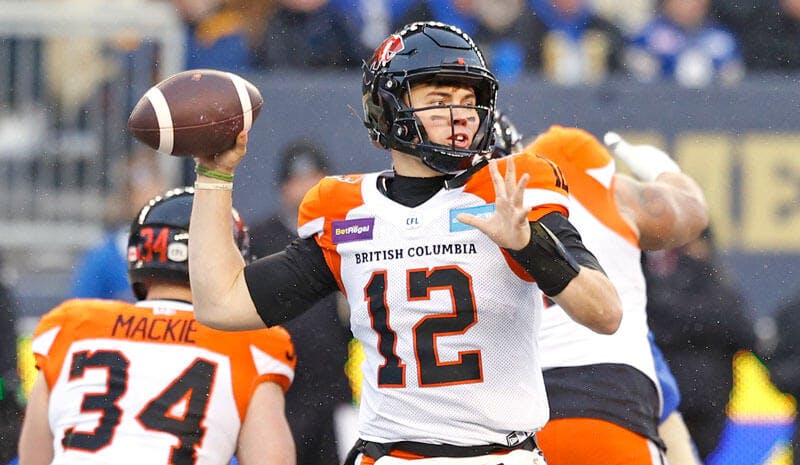 Nathan Rourke BC Lions CFL