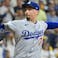 Los Angeles Dodgers starting pitcher Blake Snell (7) throws during the sixth inning against the Milwaukee Brewers during game one of the NLCS round for the 2025 MLB playoffs at American Family Field.