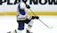 St. Louis Blues right wing Jimmy Snuggerud (21) warms up before a game.