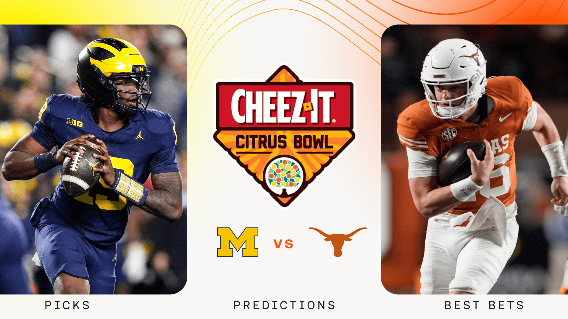 How To Bet - Michigan vs Texas Prediction, Picks & Best Bets for Citrus Bowl Today
