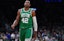 Boston Celtics center Al Horford (42) returns up court against the New York Knicks in the fourth quarter during game two of the second round for the 2025 NBA Playoffs at TD Garden. Mandatory Credit: David Butler II-Imagn Images