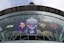 The 2024 NFL London Games, New York Jets, Minnesota Vikings, Jacksonville Jaguars and Chicago Bears logo on the facade at an NFL International Series game at Tottenham Hotspur Stadium. Mandatory Credit: Kirby Lee-Imagn Images