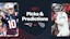 Promo image for Patriots vs. Titans, including Drake Maye and Cam Ward.