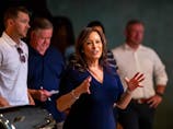 State Senator Rosilicie Ochoa Bogh speaks during a volunteer event before a day of action for local Republican candidates at BabaLoo Lounge in Palm Desert, Calif. in October 2024.