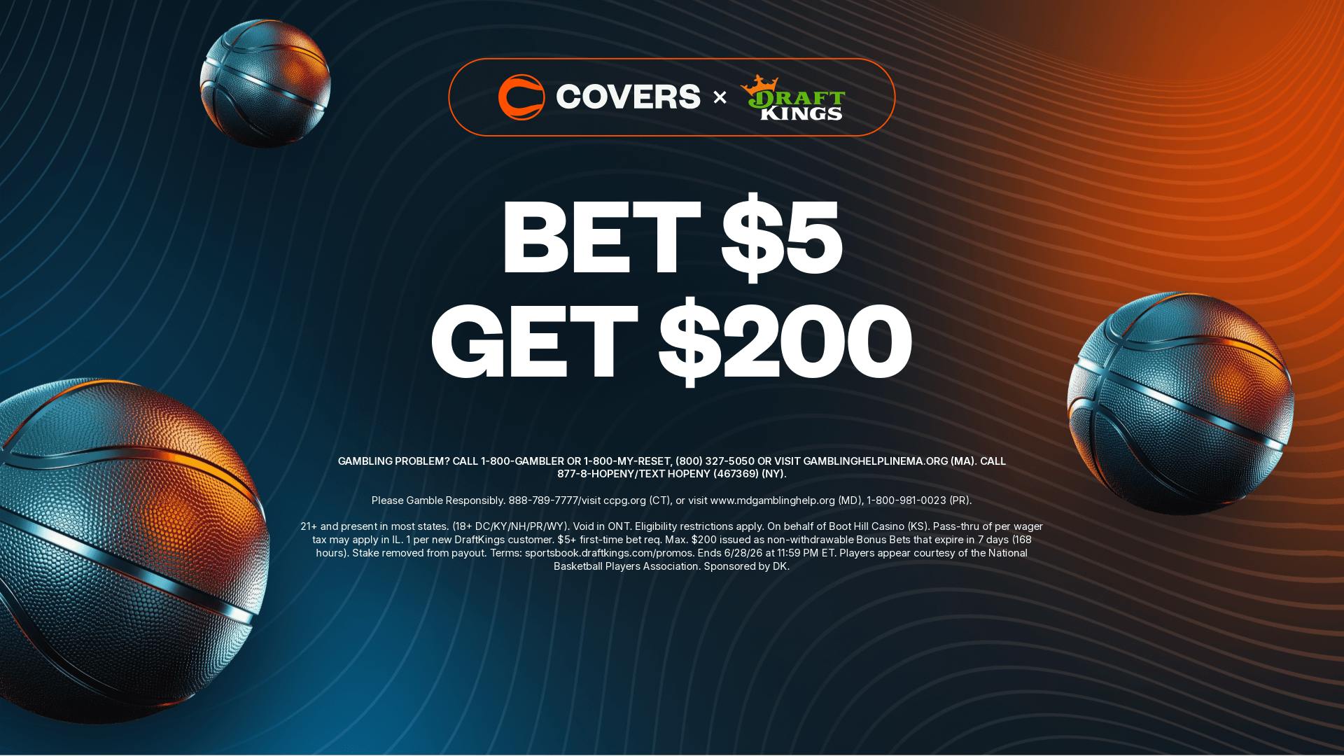Bet $5, get $200 bonus bets without needing a DraftKings promo code.