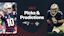 Promo image for Patriots vs. Saints, including Drake Maye and Spencer Rattler.