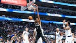 San Antonio Spurs forward Victor Wembanyama (1) dunks during the second half against the Dallas Mavericks at American Airlines Center. Kevin Jairaj-Imagn Images